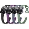 4 Pack Slim Silicone Watch Bands for Amazfit Bip 6/Bip 5/ GTR 4/ GTR 3/3 Pro/GTR 2/2e/GTR 47mm/Balance Watch Band Women Men, 22mm Sport Silicone Adjustable Strap (Black/BlueGrey/Purple/Pine Green) view 1