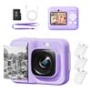 Instant Print Kids Camera, 1080P Digital Camera for Children with 32GB SD Card & Paper, Christmas Birthday Gift for 4-10 Year Old Girls & Boys, Violet view 1