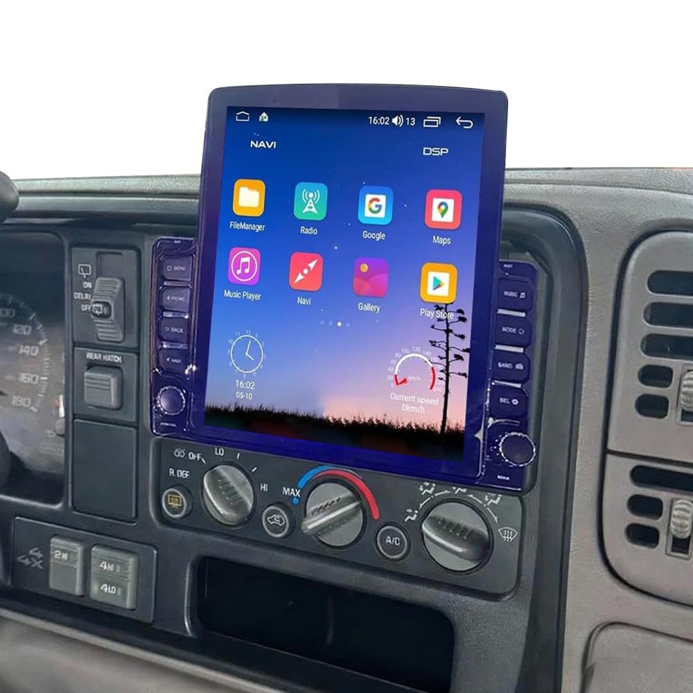 2+32G Double Din Car Radio for GMC Sierra 1500 2003-2006, 9.7 inch Touch Screen Radio for Chevy Silverado Head Unit with Wireless Carplay Bluetooth Backup Camera GPS Navigation FM/RDS DSP Mirror Link