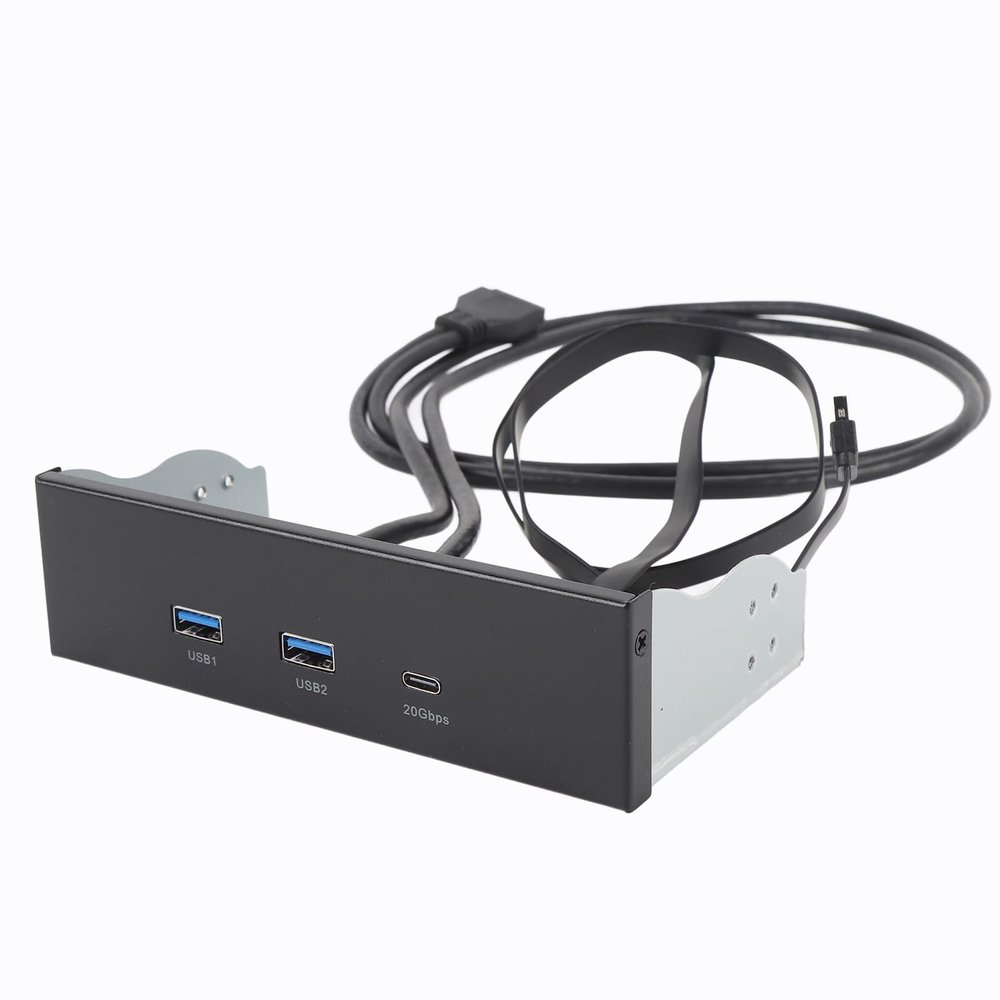 Asixxsix Front Panel Hub, 5.25 inch 19Pin Optical Drive Extension Panel with GEN2x2 USB A 5Gbps and Type C 10Gbps/20Gbps Ports, PC Computer Front Panel Adapter