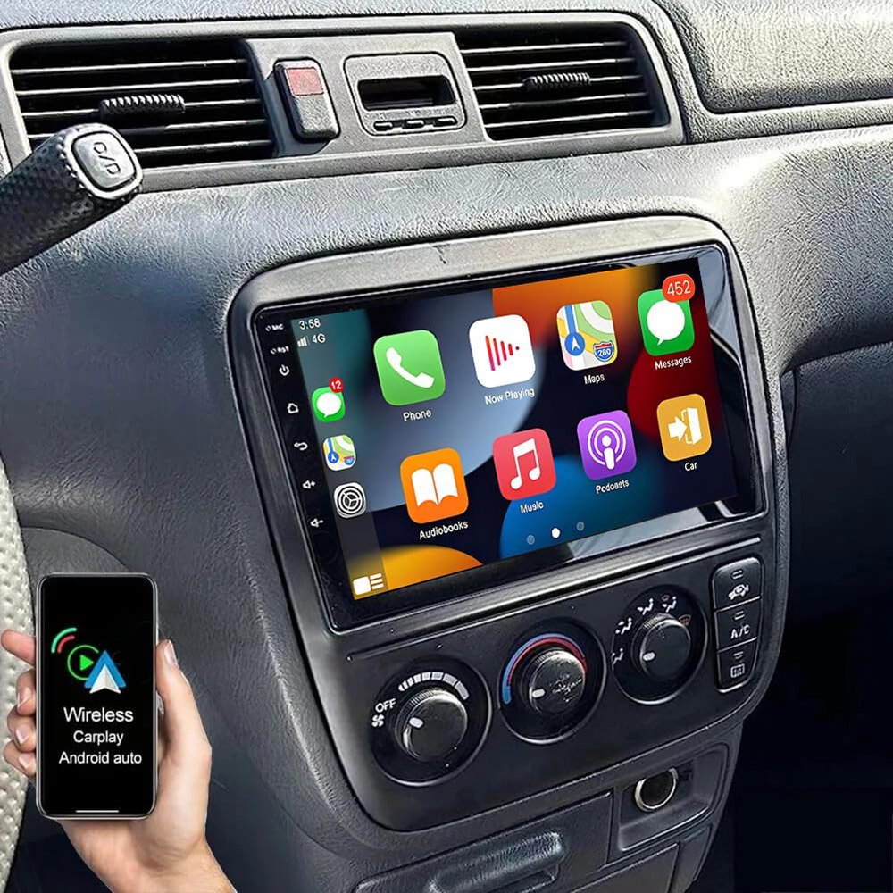 4+64G Car Stereo for Honda CR-V 1997-2001 Radio Upgrade with Wireless Carplay Android Auto, 10 inch Touch Screen Double Din Radio for Honda CRV Head Unit Backup Camera Bluetooth FM/RDS DSP GPS Navi