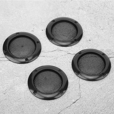 DirectNine Basics CarAudioMeshGrille 4pcs 2inch Decorative Speaker Grille, Strong Iron Mesh, DIY Protection with Screws for Car and Home Speakers (Black)