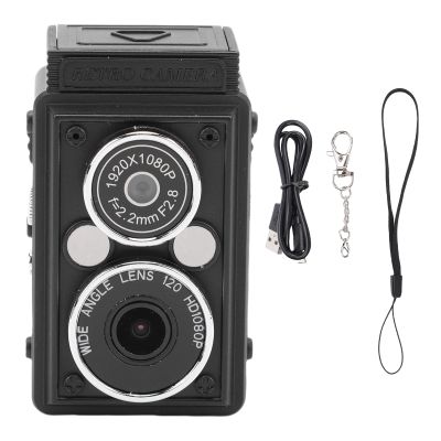 YUEHISY Mini Vintage Digital Camera, Portable Dual Lens Retro Camera with 12MP 1080P HD Video, Autofocus Flash, for Teens Adults Travel Sports