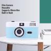 Jectse Retro Film Camera, 35mm Film Camera 28mm F/8 with Flash, 27 Color Films, Birthdays, Gifts,Reusable (White Blue) view 2