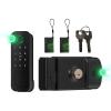 AloveH IP66 Outdoor Waterproof Smart Lock - Dual-Side Fingerprint & Card Entry - 5-in-1 Garden/Yard Gate Lock with WiFi (Black) view 1