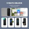 AloveH IP66 Outdoor Waterproof Smart Lock - Dual-Side Fingerprint & Card Entry - 5-in-1 Garden/Yard Gate Lock with WiFi (Black) view 4