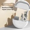 Electronic Cleaning Kit, Multifunctional Dust Removal Keyboard Cleaner Brush for Screen BT Earphone Office Home Travel ABS Material Portable Storage Box (White) view 4