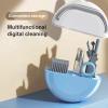 Electronic Cleaning Kit, Multifunctional Dust Removal Keyboard Cleaner Brush for Screen BT Earphone Office Home Travel ABS Material Portable Storage Box (Blue) view 4