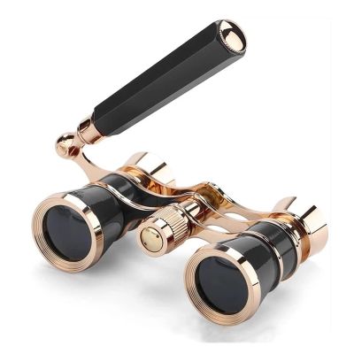 3x25 Vintage Binoculars Opera Theater Glasses with Retractable Handle Women Girls Telescope Hose Racing Glass,for Bird Watching(Black) (Black 1)