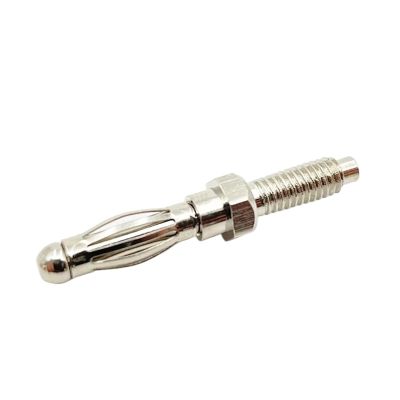 20PCS 4mm Lantern Type Banana Plug with M4 Thread Male Connectors Audio Plug Cold Pressure Solderless Electric(Silver 20Pcs)