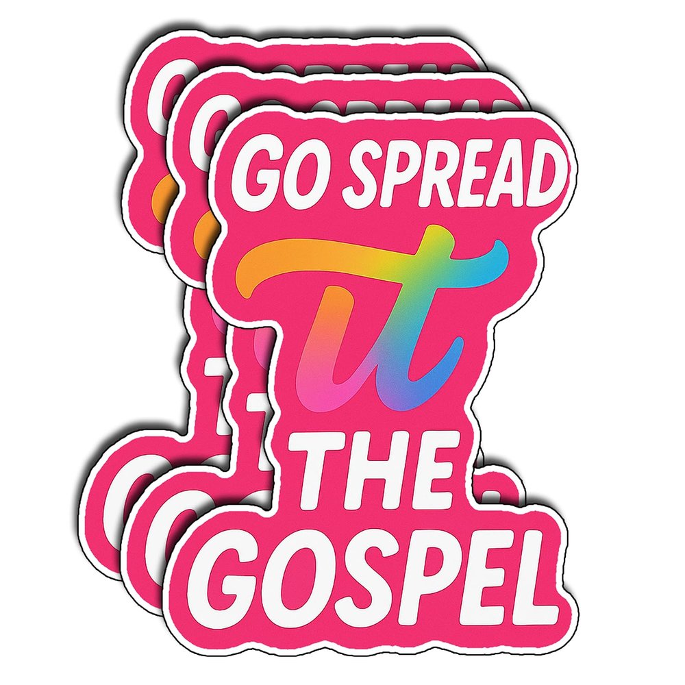(3Pcs) Go Spread It The Gospel Stickers Faith Quote Funny Christian Humor Inspirational Gifts Waterproof Vinyl Decals for Water Bottle Laptop Car Phone Size 3" x 2.2"