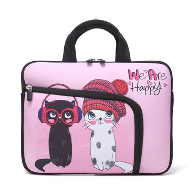 14 15 15.4 15.6 inch Laptop Handle Bag Computer Protect Case Pouch Holder Notebook Sleeve Neoprene Cover Soft Carrying Case with Extra Pockets (Cute Cats)