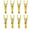 8Pcs Horn Cable Plug Brass Audio Adapter Gold-Plated Silver-Plated Y-Shape Fork Connector(4 Red 4 Black) view 1