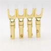 8Pcs Horn Cable Plug Brass Audio Adapter Gold-Plated Silver-Plated Y-Shape Fork Connector(4 Red 4 Black) view 3