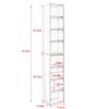 8-Tier Media Tower Rack, CD DVD Slim Storage Cabinet with Adjustable shelf, Tall Narrow Bookcase Display Bookshelf for Home Office,Multi-functional double-decker bookcase (White + MDF) view 2