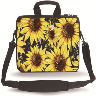 HYUTOTA 14 15 15.4 15.6 inch Laptop Messenger Bag Carrying Case Sleeve with Handle Accessory Pocket Fits 14 to 15-Inch Laptops/Notebook/Ebooks/Tablet/Pad(Sunflower)