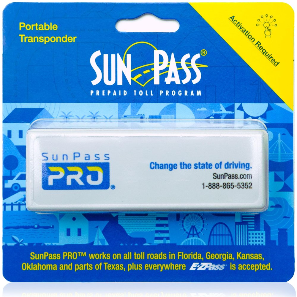 Sun Pass Pro Universal Toll Transponder  Prepaid Electronic Pass for Florida & 21 Additional States (PRO)
