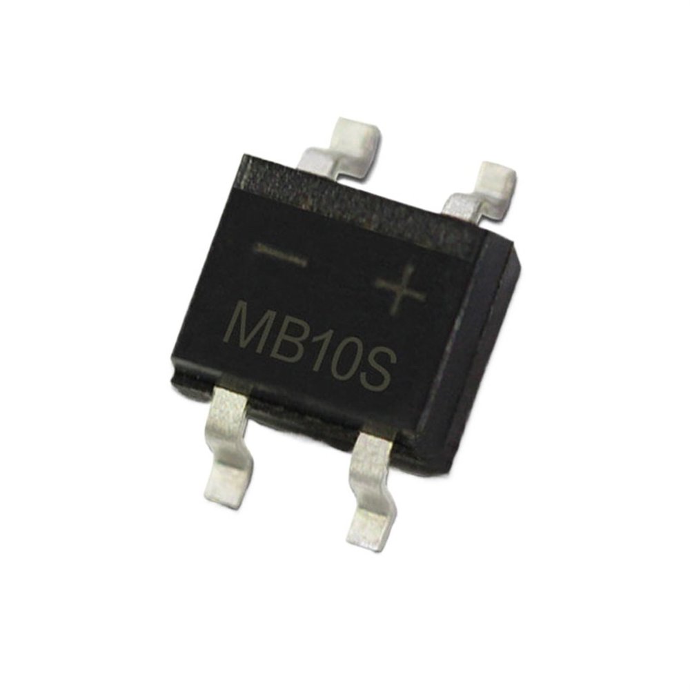 100Pcs MB10S SMD Bridge Rectifier SOP-4 Stack 0.8A/1000V