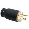 AC Electrical Plug Audio HiFi 22mm Big Black Aluminum OFC Copper Plated Gold 15A EU US Male IEC Female Connector Power Plug(US Plug) view 1