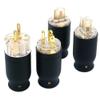 AC Electrical Plug Audio HiFi 22mm Big Black Aluminum OFC Copper Plated Gold 15A EU US Male IEC Female Connector Power Plug(US Plug) view 2