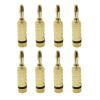 8Pcs 24K Gold Plated Copper 4mm Plug for Banana Connector Male Speaker Plug(8 Black) view 1