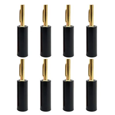 8PCS Gold Plated 4mm for Banana for Connector Speaker No Welding Horn Plug for Audio Video Cable Adapter(8 Black)