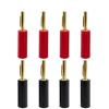 8PCS Gold Plated 4mm for Banana for Connector Speaker No Welding Horn Plug for Audio Video Cable Adapter(8 Black) view 2