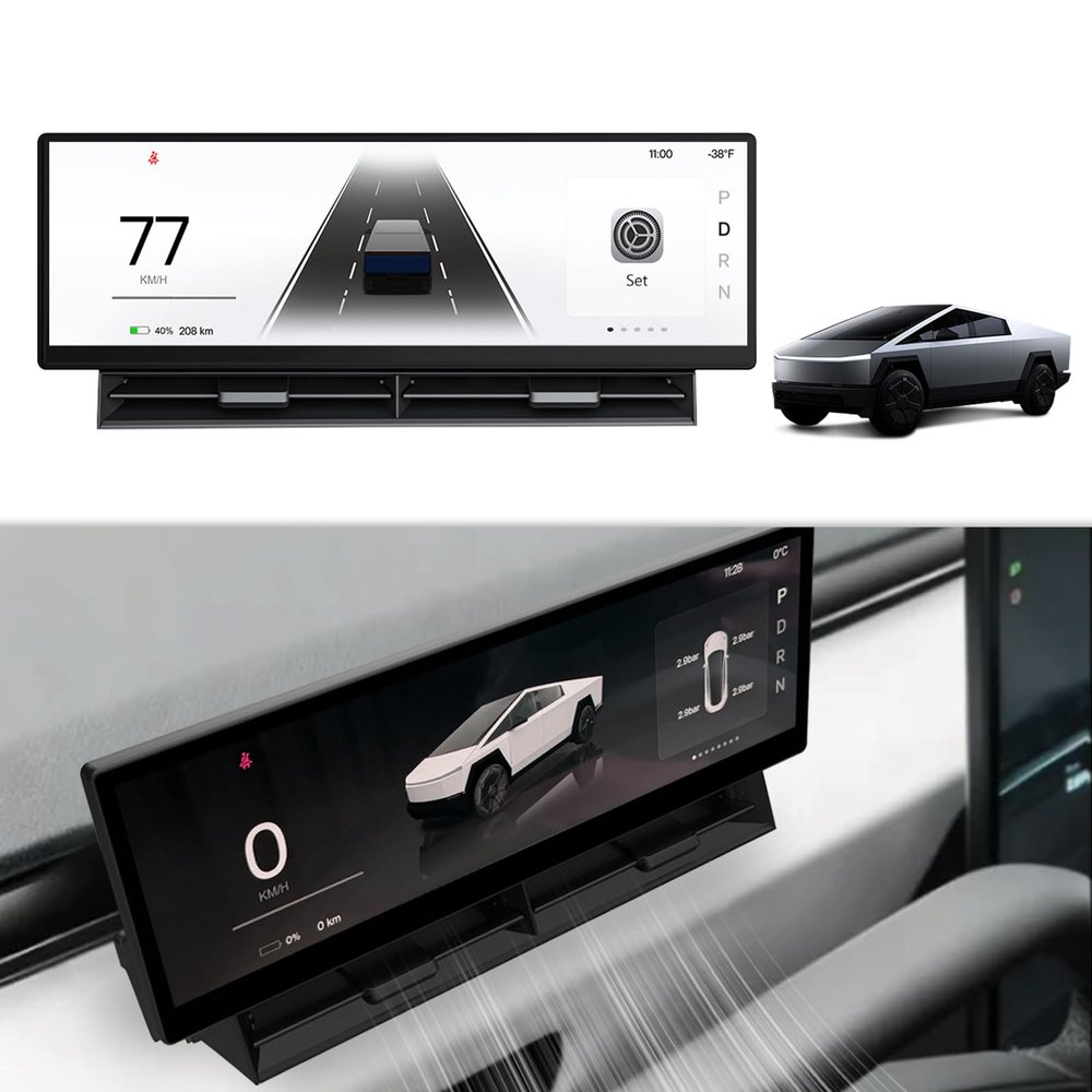 Tlyard Cybertruck Head Up Display, 10.88 Inch Touchscreen HUD Carplay, Cybertruck Accessories, Smart Instrument Cluster (with Camera)