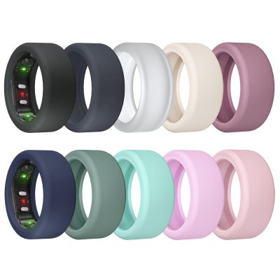 MAKCPOIMER 10 Pack Ring Cover for RingConn Gen 2, Elastic Silicone Ring Protector for RingConn Gen 2 Air Working Out Accessories Men Women (All 10 Colors-3, S (7/8/9/10/11))