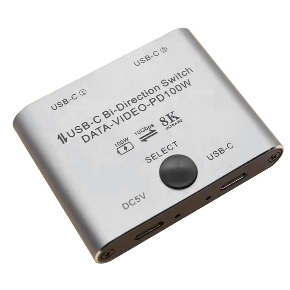 TKOWTB Bi Directional USB C Switch Splitter 8K USB C Switcher KVM 8K 60Hz 4K 144Hz Video for Multiple Source No USB C Line