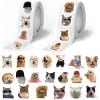 1000PCS Cat Dog Meme Stickers Roll, 10 Styles Funny Cat & Dog Lover Stickers, Cute Animal Decals Vinyl Waterproof Sticker Pack, 500 Kitty & 500 Puppy Sticker for Water Bottle, Scrapbook, Laptop view 1