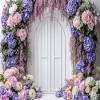 10x10ft Purple Flower Floral Arch Backdrop Background Photography Flower Wall Lavender Backdrop Party Wedding Girls Birthday Princess Mother's Day Bridal Shower Anniversary Banner Decor Studio Photo view 2