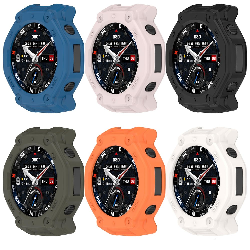 FitTurn for Amazfit T-Rex 3 Pro 48mm Watch Case, Replacement TPU Sleeve Slim Sleeve Protector Armor Anti-Scratch Silicone Band Cover Case for Amazfit T-Rex 3 Pro 48mm Accessories
