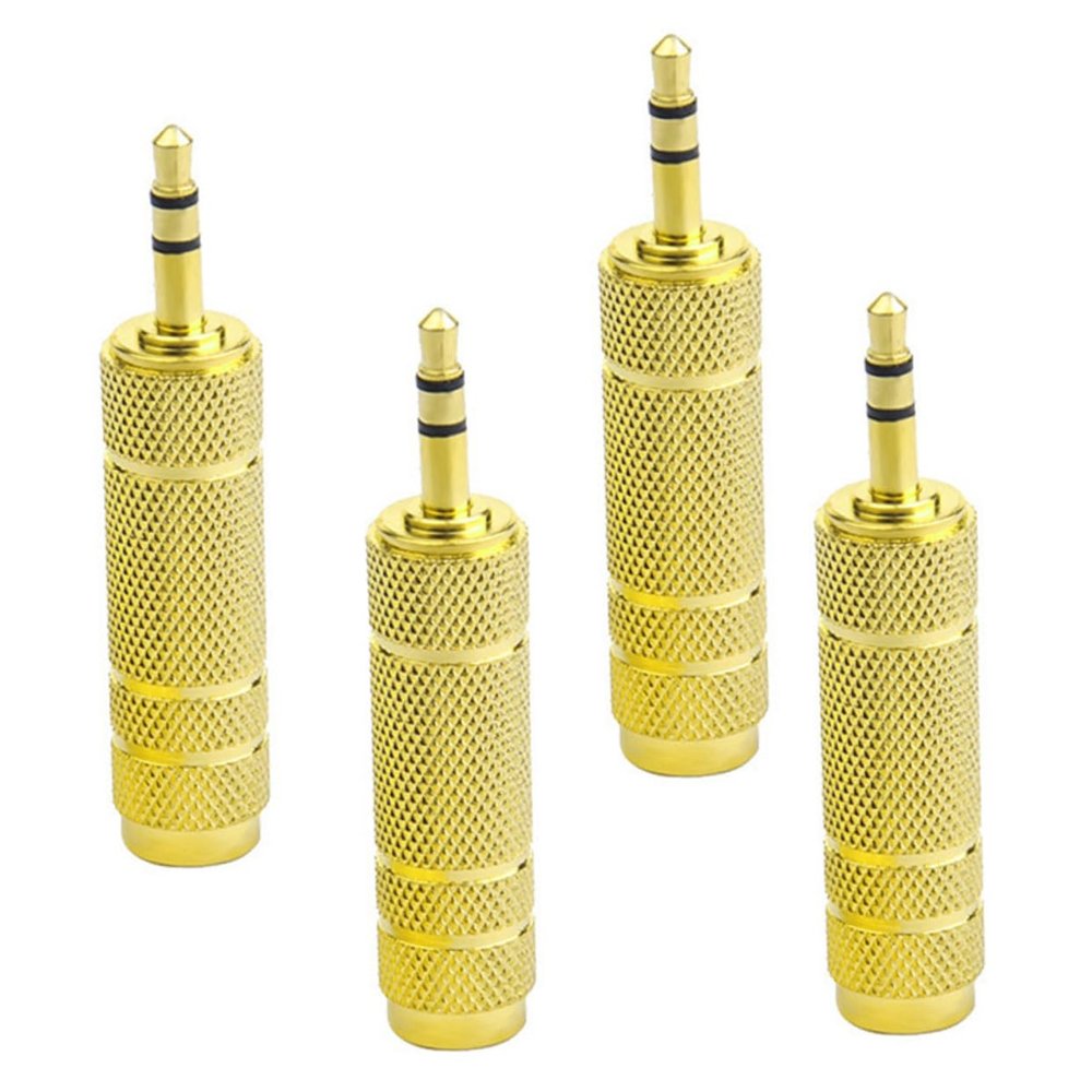 jojofuny 4pcs Male to Female Audio Cable Adapters Zinc Alloy Stereo Microphone Connector Converters for Headphones External Speakers Microphone Use
