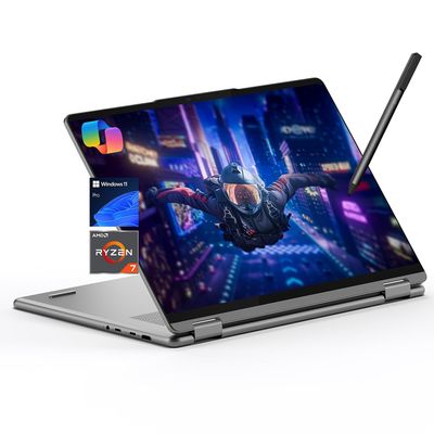 Lenovo Yoga 7 7i 2-in-1 Laptop 16" FHD+ Touchscreen, AMD Ryzen 7 8840HS, 16GB RAM, 1TB SSD, Stylus Pen Included, AI PC, Backlit Keyboard, Fingerprint Reader, FHD IR Webcam, Wi-Fi 6E, Arctic Gray