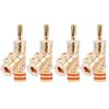 4pcs Gold Plated Banana Plug Socket Gunlike 45 Degree Locking Audio Connector Adapter(Gold) view 1