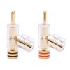 4pcs Gold Plated Banana Plug Socket Gunlike 45 Degree Locking Audio Connector Adapter(Gold) view 3