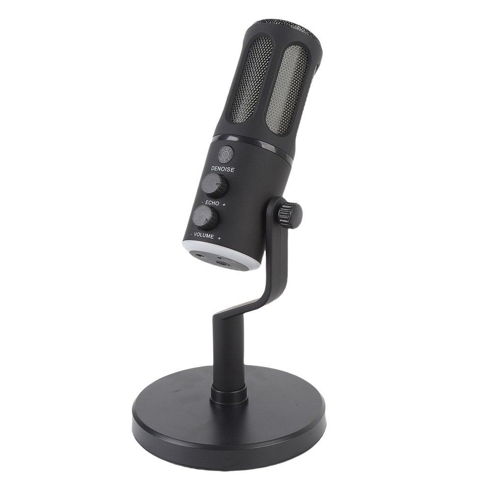 Zopsc Dynamic Microphone, XLR USB Dual Interface Cardioid Mic with RGB Lighting, Multiple Function Knob, Adjustable Stand, for Gaming Streaming Recording