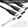 8PCS USB Caps for USB C Cable, USB C Cover Cap, Silicone Anti Dust Plug and Anti Loss Tether Cover, USB C Dust Caps for USB C Cable and Port Protection, Translucent Black view 3