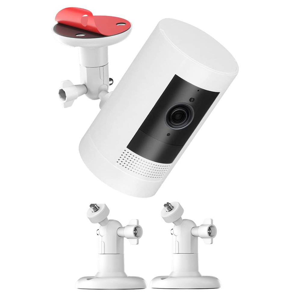 2 Pack Ring Camera Mount No-Drill Indoor/Outdoor Wall Mount Compatible with Ring Stick Up Cam Plus/Pro, Ring Indoor Cam, Ring Outdoor Cam Plus 360 Adjustable, Strong VHB Adhesive & Screw Option