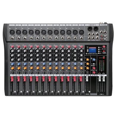 12 Channel Mixer DJ Controller with Bluetooth, USB DJ Audio Mixer DJ Studio for Karaoke Studio Streaming Recording