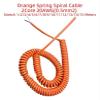 ACFFVBW Coiled Extension Cord, Coiled Cable,1PC Orange Wire 2-Cores 20AWG Stretch 1/2/3/4/5 Meters Stretchable Shrinkable(Stretch 3Meters) view 2