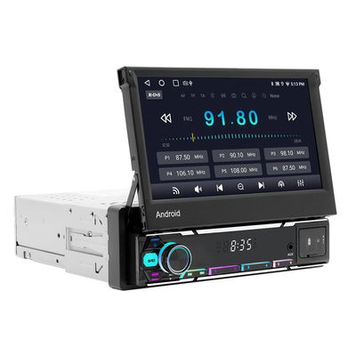 7 inch Single Din Touchscreen Radio with Wireless Carplay, 2+64G Manual Flip Out Touchscreen Bluetooth Car Stereo with Backup Camera WiFi Wireless Android Auto Mirror Link DAB/AUX Port, Fast Charging