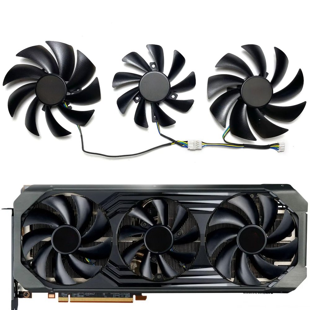 0.50A 95MM 4PIN DC12V GPU Fans for POWERCOLOR RX6700XT 6750XT 6800 6800XT 6900XT Graphics Card Cooling Fan FD8015U12D (Fan-C)