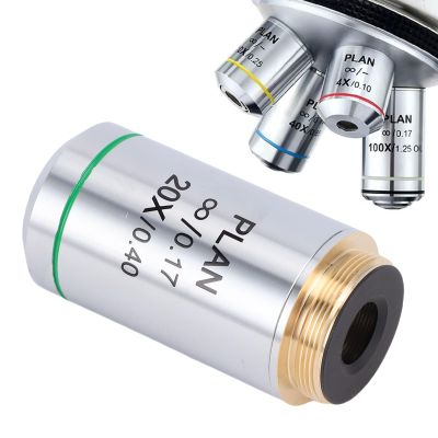 LICAEVEY Biological Microscope, 20X Plan Objective Lens, RMS 20 2mm Thread Biological Microscope Fully Coated Optical Glass for Education and Research Settings