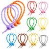 20Pcs Colorful Silicone Cable Ties, 8 Inch Reusable Zip Ties, Adjustable Multi Purpose Twist Ties for Seal Plastic Bags Wires and Cables, Cable Organizers view 1