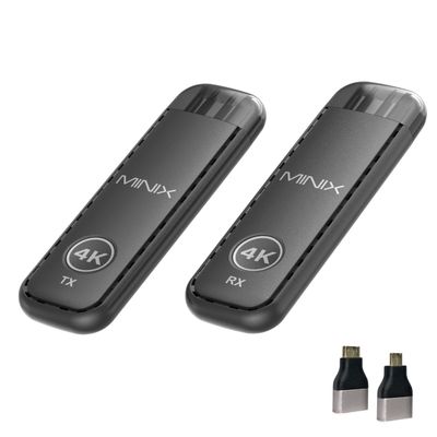 MINIX H4K Wireless HDMI Transmitter & Receiver 4K Decode 1080P@60Hz Plug&Play Dual-Band 5G+2.4G HDMI Extender 50m (164ft) Low Latency for Business Use, Streaming & Home Theater Laptop/PC/TV/Projector