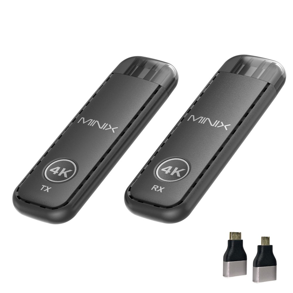 MINIX H4K Wireless HDMI Transmitter & Receiver 4K Decode 1080P@60Hz Plug&Play Dual-Band 5G+2.4G HDMI Extender 50m (164ft) Low Latency for Business Use, Streaming & Home Theater Laptop/PC/TV/Projector