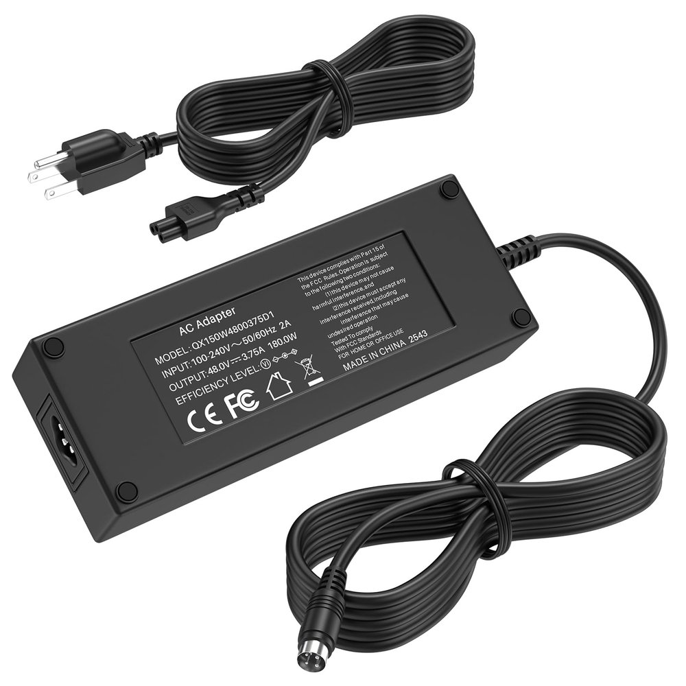 48V 3.75A 4-Pin Charger Replacement Compatible with Swann NVR16-8580 16 Ch 4k Network Video Recorder, Power Cord AC Adapter Fit for Swann 16 Channel Ultra HD Security System NVR16-8580RN NVR-168580