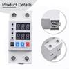 Adjustable Voltage Protector with Dual Digital Display for AC 230V Single-Phase, Overvoltage Undervoltage Overcurrent Protection, 1A-63A Range, Automatic Recovery, DIN Rail Mount(40A) view 3